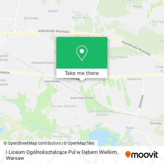 I Liceum Ogólnokształcące Pul w Dębem Wielkim map