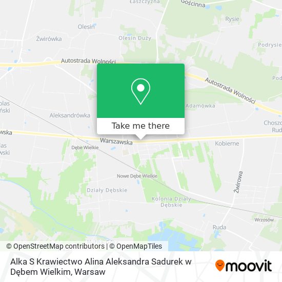 Alka S Krawiectwo Alina Aleksandra Sadurek w Dębem Wielkim map