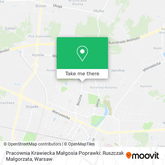 Pracownia Krawiecka Małgosia Poprawki: Ruszczak Małgorzata map