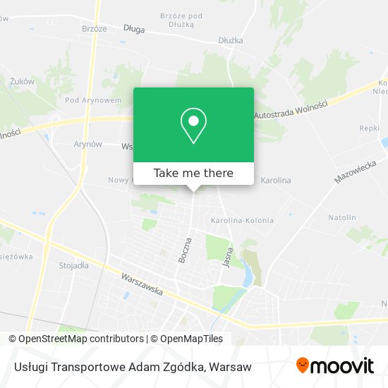 Usługi Transportowe Adam Zgódka map