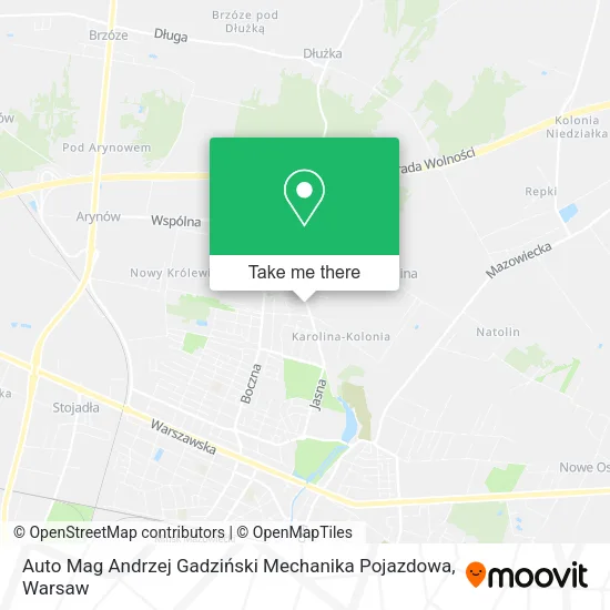 Auto Mag Andrzej Gadziński Mechanika Pojazdowa map