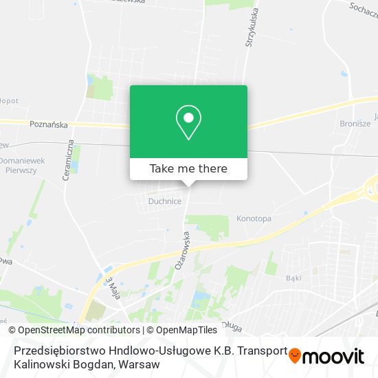 Przedsiębiorstwo Hndlowo-Usługowe K.B. Transport Kalinowski Bogdan map