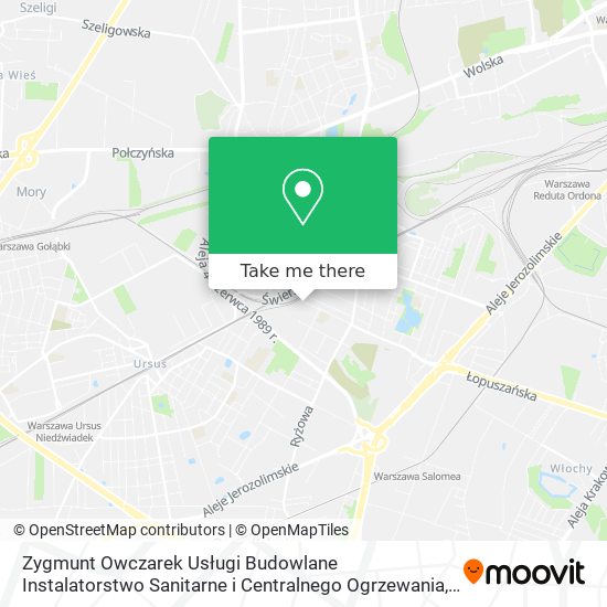 Карта Zygmunt Owczarek Usługi Budowlane Instalatorstwo Sanitarne i Centralnego Ogrzewania