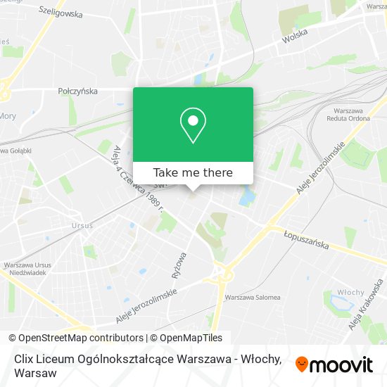 Clix Liceum Ogólnokształcące Warszawa - Włochy map