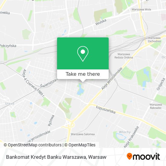 Bankomat Kredyt Banku Warszawa map