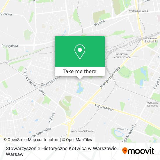 Карта Stowarzyszenie Historyczne Kotwica w Warszawie