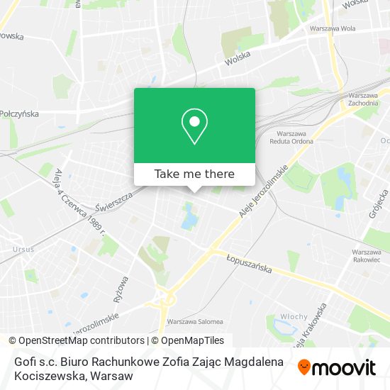 Gofi s.c. Biuro Rachunkowe Zofia Zając Magdalena Kociszewska map