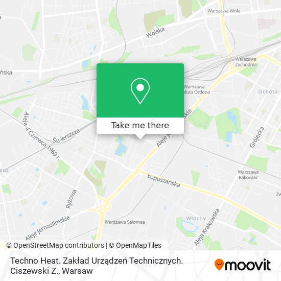 Techno Heat. Zakład Urządzeń Technicznych. Ciszewski Z. map