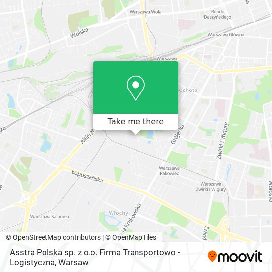 Карта Asstra Polska sp. z o.o. Firma Transportowo - Logistyczna