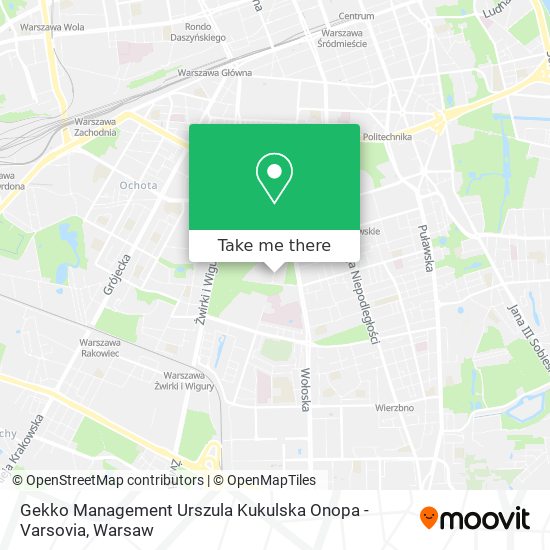 Gekko Management Urszula Kukulska Onopa - Varsovia map