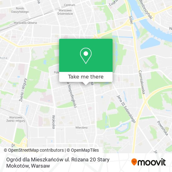 Ogród dla Mieszkańców ul. Rózana 20 Stary Mokotów map