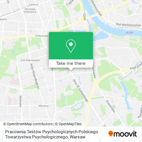 Pracownia Testów Psychologicznych Polskiego Towarzystwa Psychologicznego map