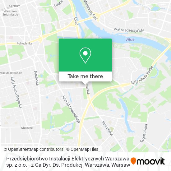 Карта Przedsiębiorstwo Instalacji Elektrycznych Warszawa sp. z o.o. - z-Ca Dyr. Ds. Produkcji Warszawa