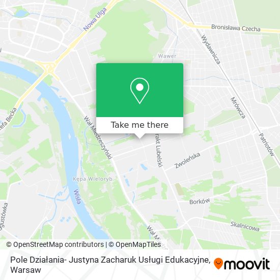 Pole Działania- Justyna Zacharuk Usługi Edukacyjne map