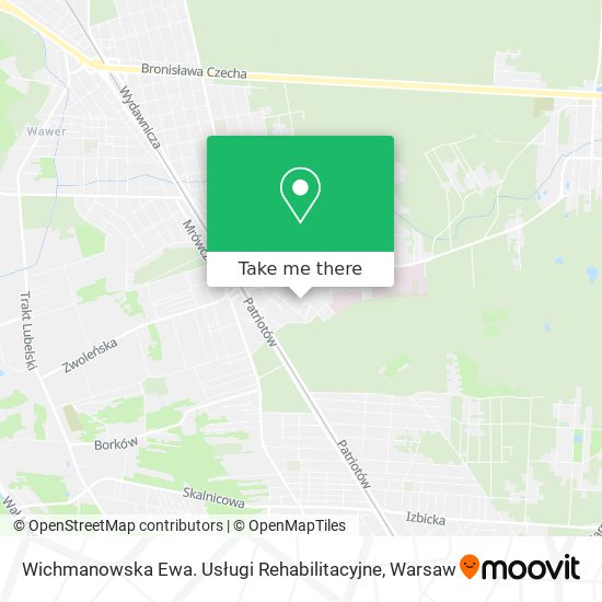 Wichmanowska Ewa. Usługi Rehabilitacyjne map