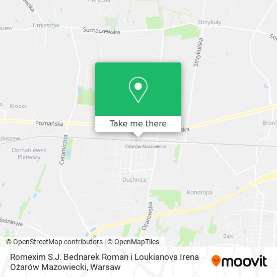 Romexim S.J. Bednarek Roman i Loukianova Irena Ożarów Mazowiecki map