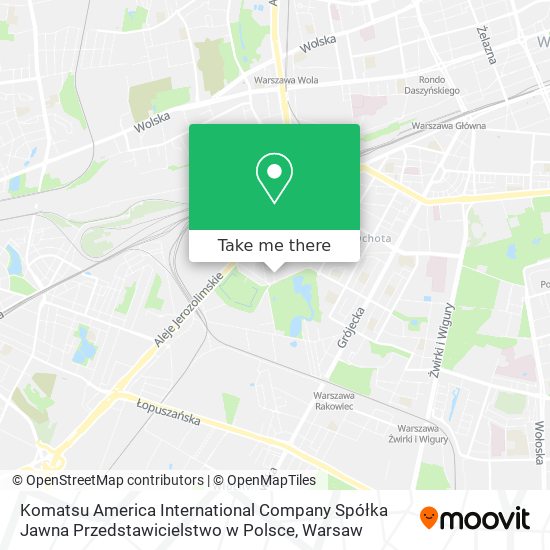 Komatsu America International Company Spółka Jawna Przedstawicielstwo w Polsce map