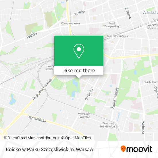 Boisko w Parku Szczęśliwickim map