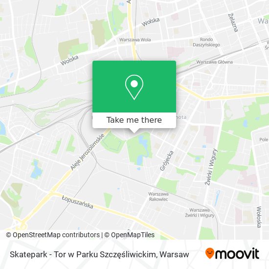 Skatepark - Tor w Parku Szczęśliwickim map