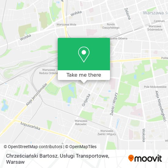 Карта Chrześciański Bartosz. Usługi Transportowe