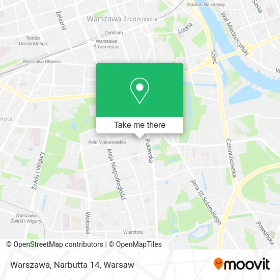 Warszawa, Narbutta 14 map