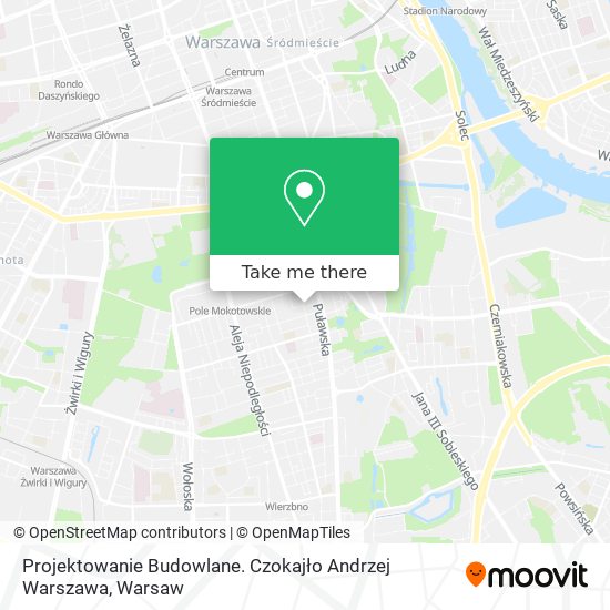 Карта Projektowanie Budowlane. Czokajło Andrzej Warszawa