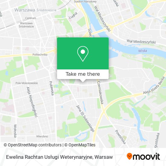 Ewelina Rachtan Usługi Weterynaryjne map