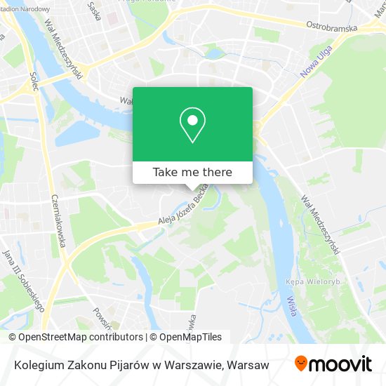 Карта Kolegium Zakonu Pijarów w Warszawie