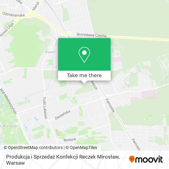 Produkcja i Sprzedaż Konfekcji Reczek Mirosław map