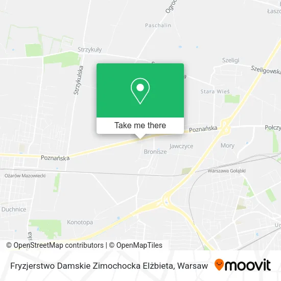 Карта Fryzjerstwo Damskie Zimochocka Elżbieta