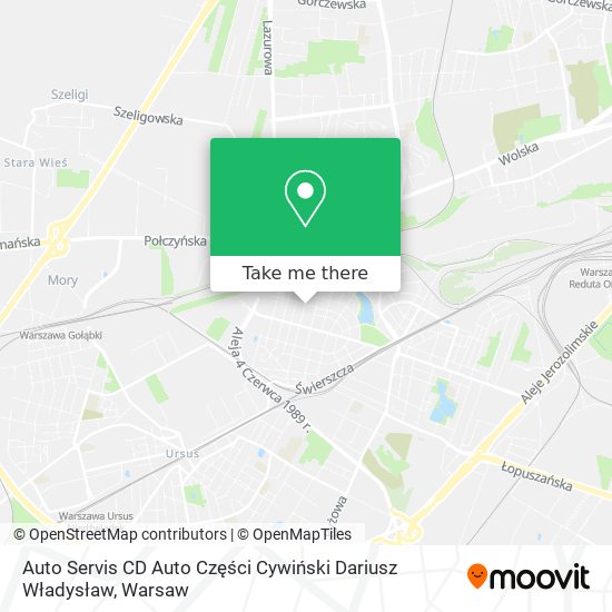 Карта Auto Servis CD Auto Części Cywiński Dariusz Władysław