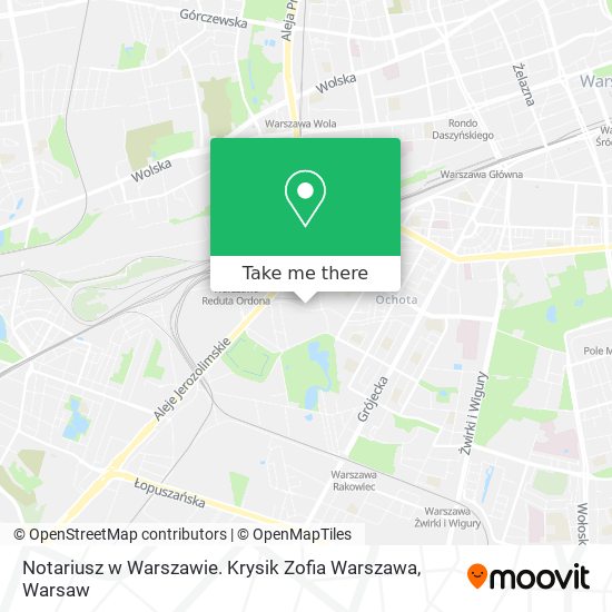 Карта Notariusz w Warszawie. Krysik Zofia Warszawa