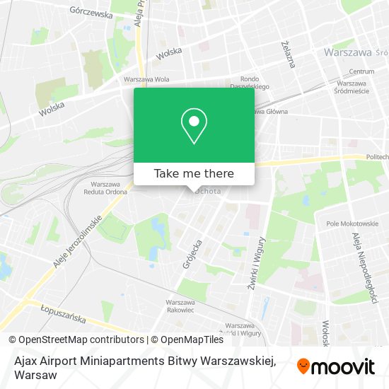 Ajax Airport Miniapartments Bitwy Warszawskiej map