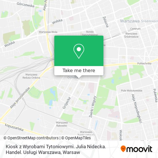 Kiosk z Wyrobami Tytoniowymi. Julia Nidecka. Handel. Usługi Warszawa map