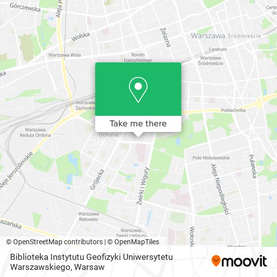 Biblioteka Instytutu Geofizyki Uniwersytetu Warszawskiego map