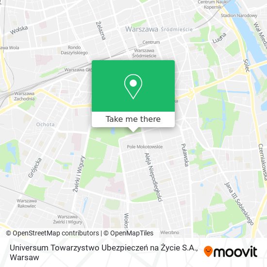 Universum Towarzystwo Ubezpieczeń na Życie S.A. map