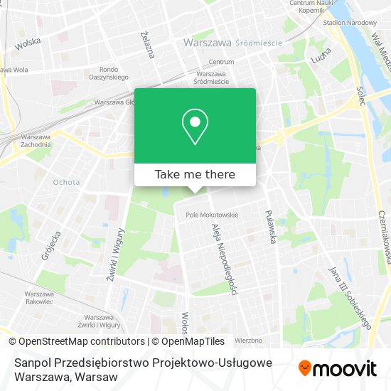 Sanpol Przedsiębiorstwo Projektowo-Usługowe Warszawa map