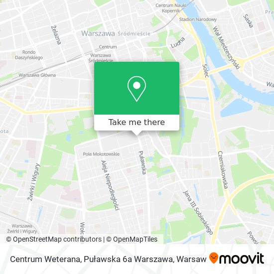 Centrum Weterana, Puławska 6a Warszawa map