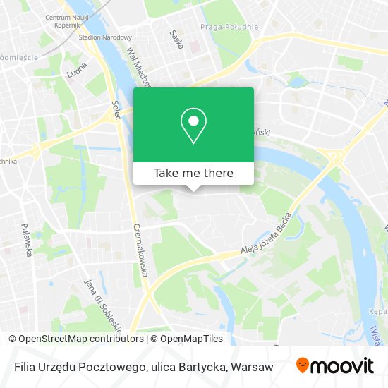 Filia Urzędu Pocztowego, ulica Bartycka map