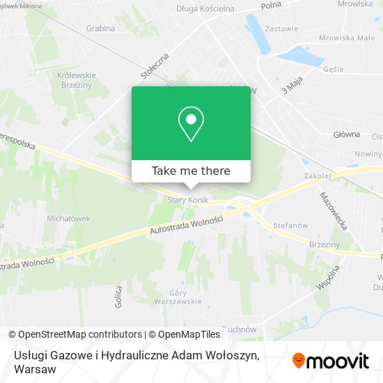 Usługi Gazowe i Hydrauliczne Adam Wołoszyn map