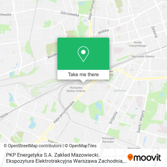 PKP Energetyka S.A. Zakład Mazowiecki. Ekspozytura Elektrotrakcyjna Warszawa Zachodnia map