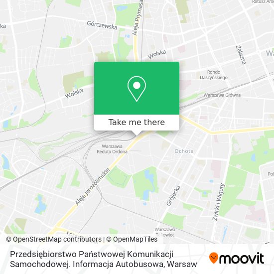 Карта Przedsiębiorstwo Państwowej Komunikacji Samochodowej. Informacja Autobusowa