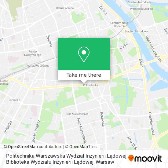 Politechnika Warszawska Wydział Inżynierii Lądowej Biblioteka Wydziału Inżynierii Lądowej map