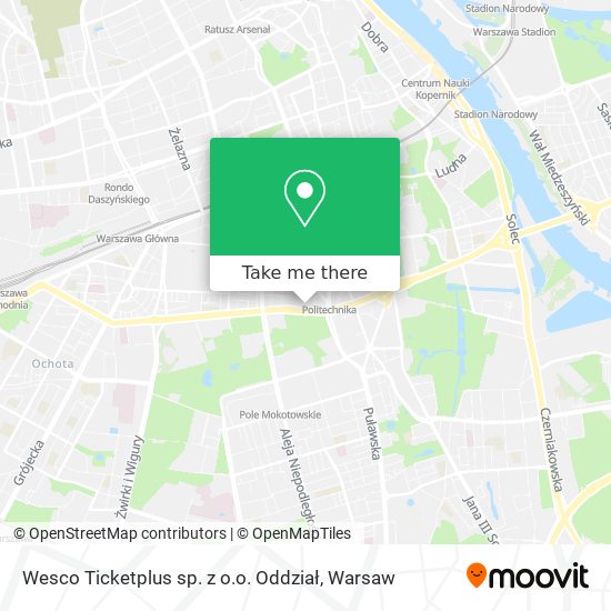 Wesco Ticketplus sp. z o.o. Oddział map