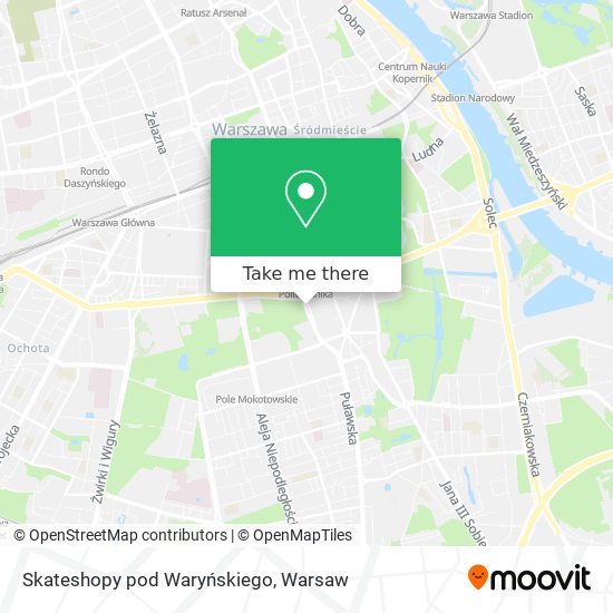 Skateshopy pod Waryńskiego map