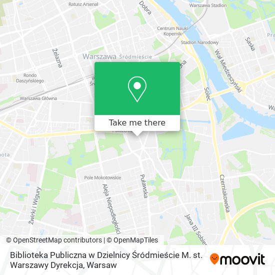 Biblioteka Publiczna w Dzielnicy Śródmieście M. st. Warszawy Dyrekcja map