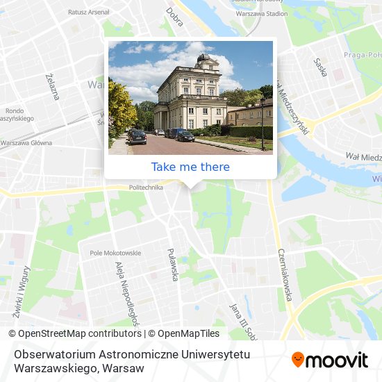 Карта Obserwatorium Astronomiczne Uniwersytetu Warszawskiego