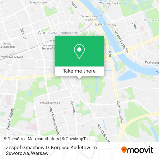 Карта Zespół Gmachów D. Korpusu Kadetów im. Suworowa