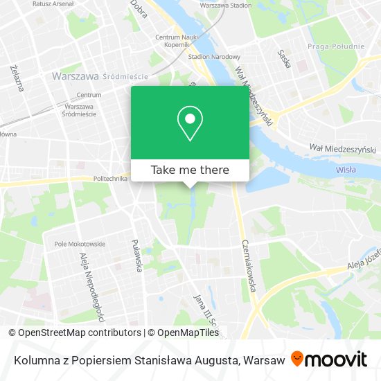 Kolumna z Popiersiem Stanisława Augusta map