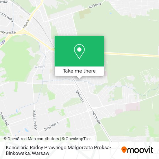 Kancelaria Radcy Prawnego Małgorzata Proksa-Binkowska map